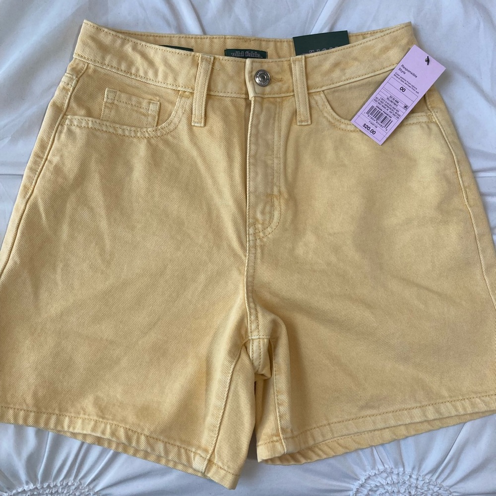 Wild Fable High Rise Yellow Denim Shorts